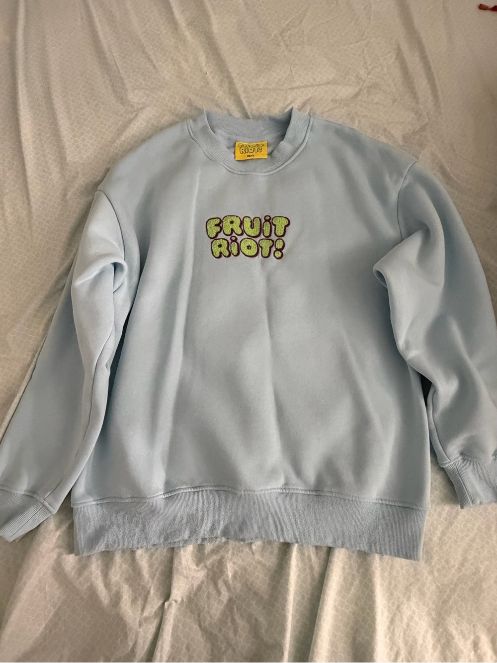 Light Blue 'Fruit Riot!' Crewneck Sweatshirt